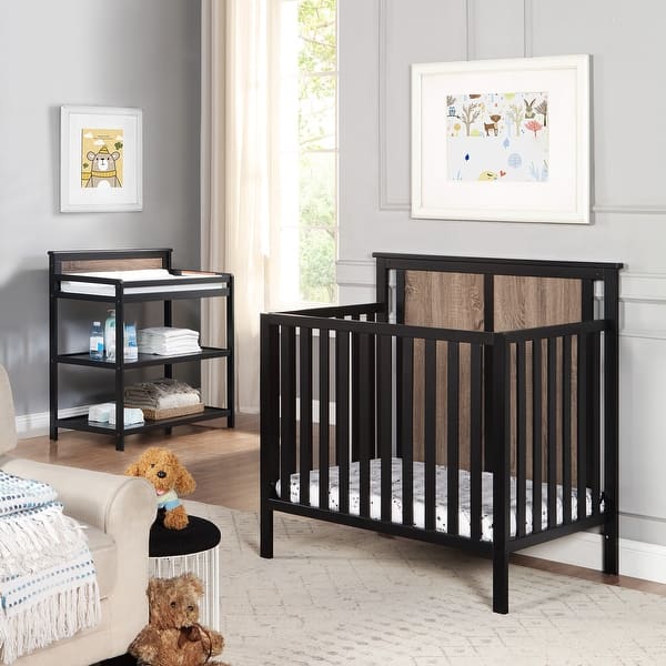slide 2 of 20, Suite Bebe Connelly Mini Crib With Mattress Pad Black