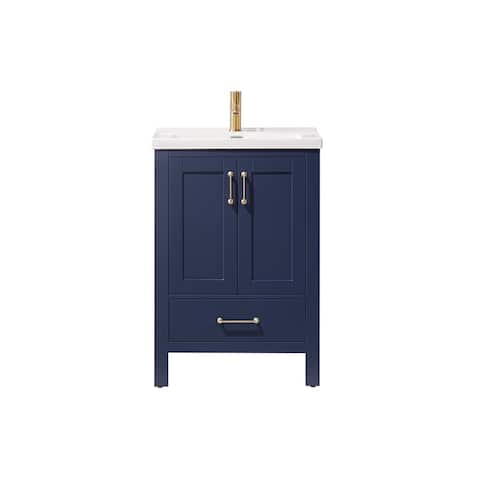 Gela 24 inch Royal Blue Vanity White Ceramic Basin Top Without Mirror