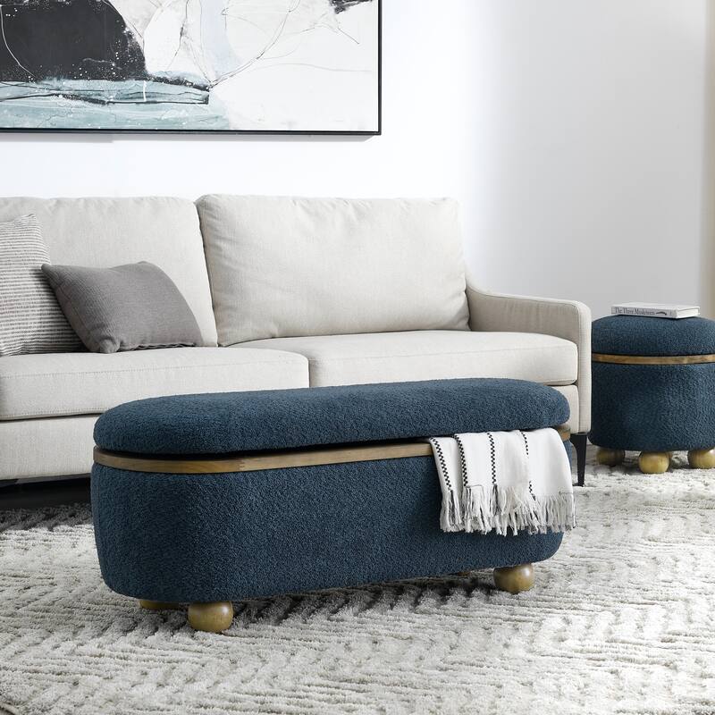 43.3'' Wide Upholstered Fabric Storage Bench with Safety Hinge