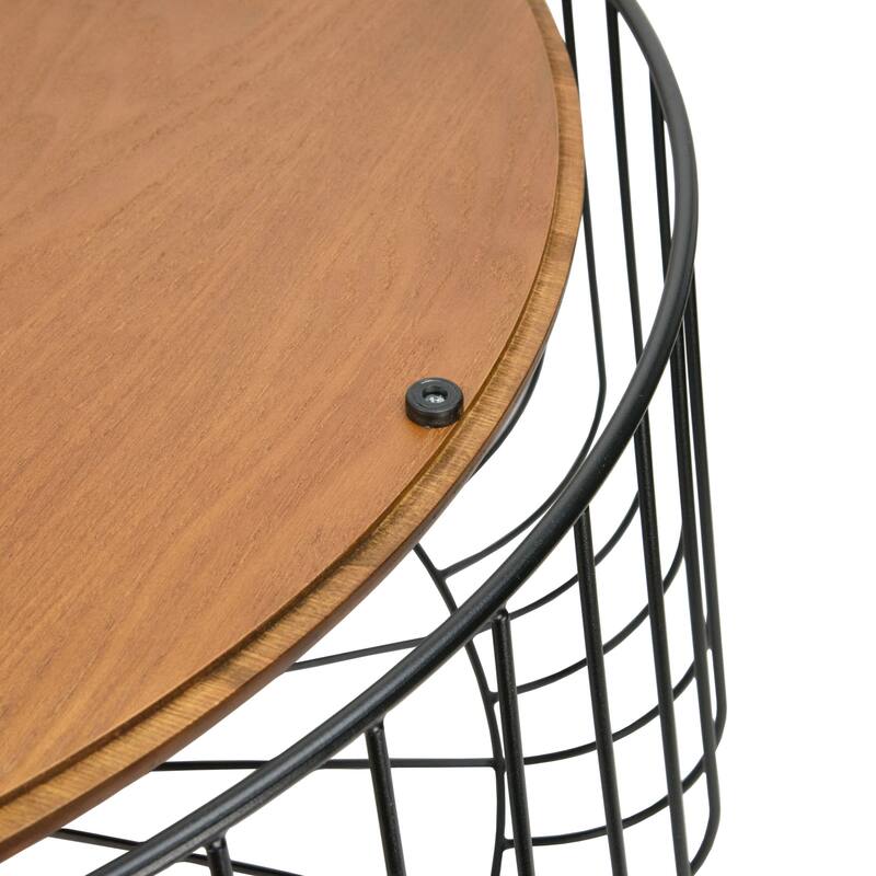 LeisureMod Runswick Modern Round Center Coffee Table - Mid Century Accent Side End Table for Home Office Living Room Bedroom
