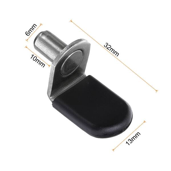 Shelf Support Pegs Nickel Plated L-Shaped Clips Silicone Sleeve - Black ...