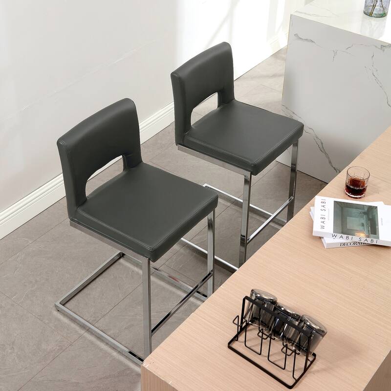 26" Counter Height Bar Stools Set of 2/3 with Metal Frame - 18"W x 23"D x 37.6"H