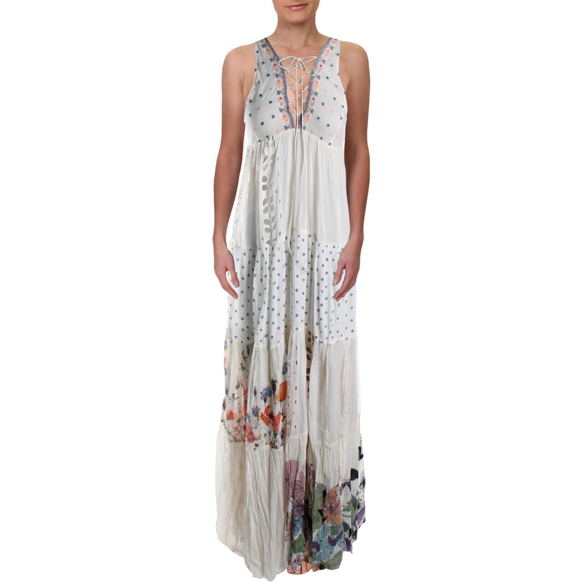 neutral floral maxi dress