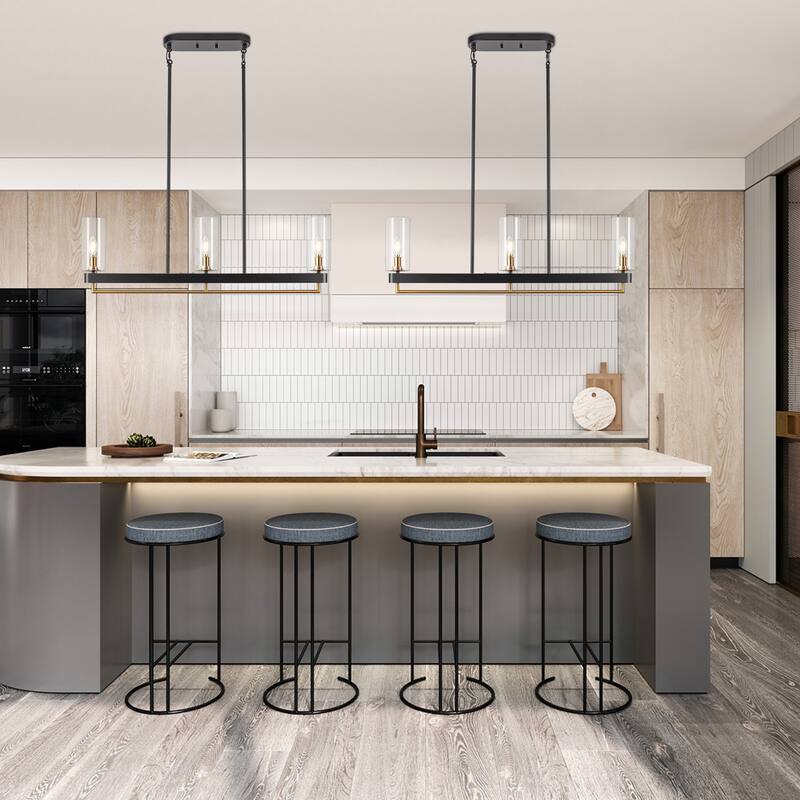 Black Gold Kitchen Pendant Lighting Linear Chandeliers For Dining Room