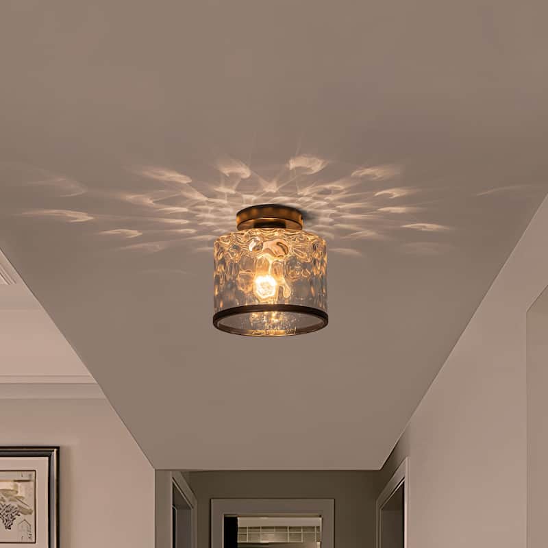 Starsky Modern Round Clear Glass Semi-Flush Mount