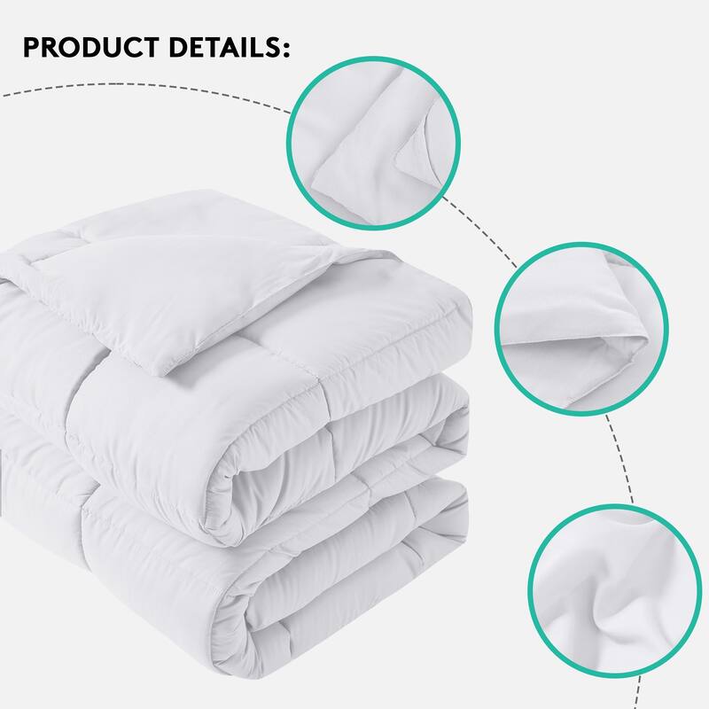 All Season Soft Comforter/Duvet Insert, Quilted and Peach-skin Processes, Machine Washable