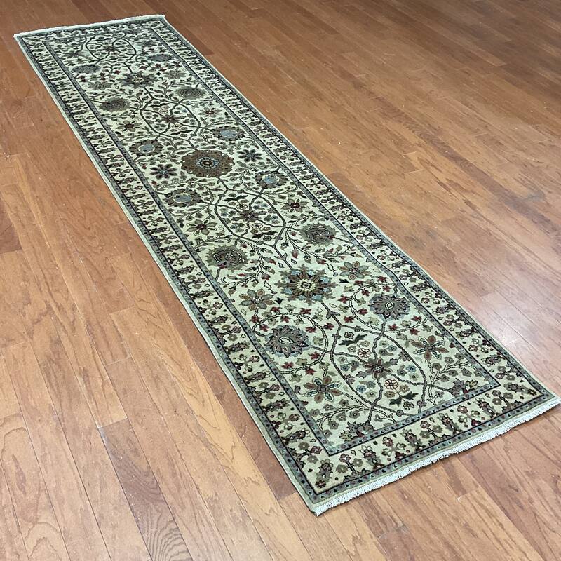 HERAT ORIENTAL Hand-knotted 2'7 x 9'7 Indo Tabriz Wool Runner - 2'7" x 9'7"