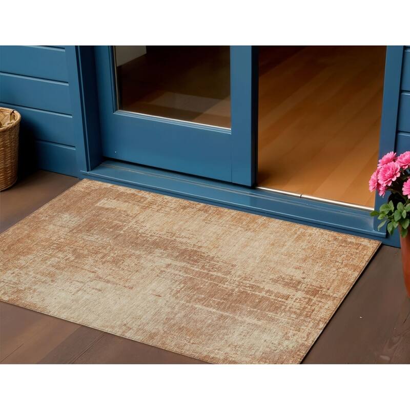 HomeRoots Abstract Transitional Rectangle Outdoor Rug - 3' x 5'