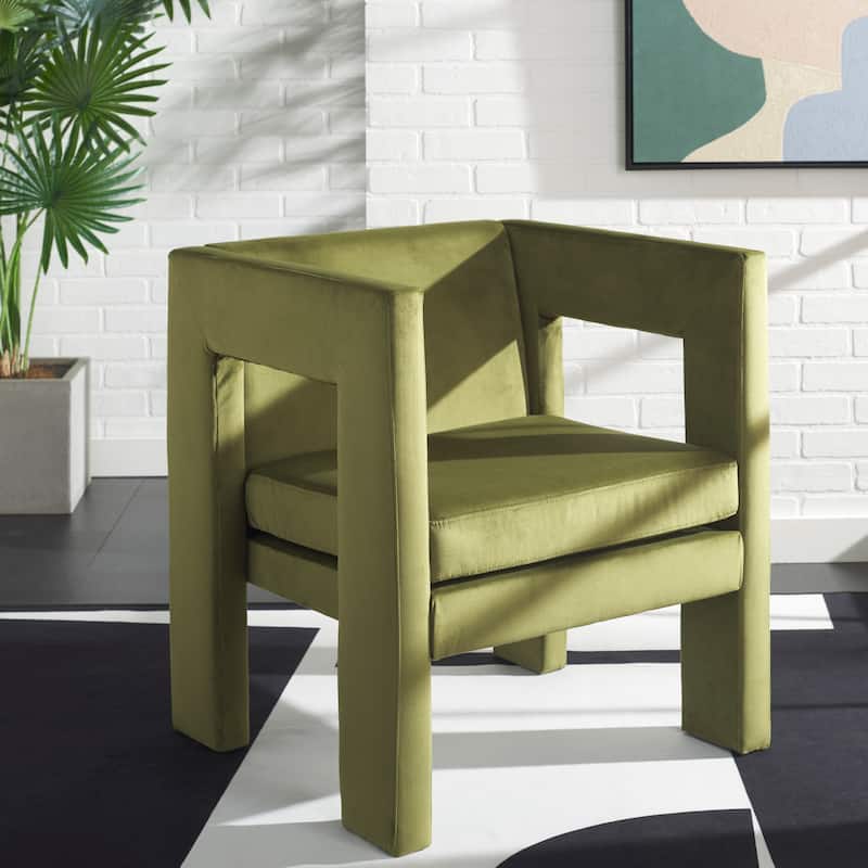 SAFAVIEH Noreena Cut Out Accent Chair - W26" x D24" x H30" - 26Wx24Dx30H