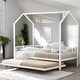 preview thumbnail 16 of 26, House-Shaped Design Platform Bed with Fence and Twin Size Trundle