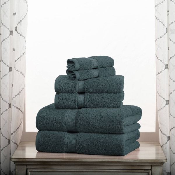 Superior Egyptian Cotton Pile Heavyweight 6-Piece Towel Set - 6-Piece Set - Teal