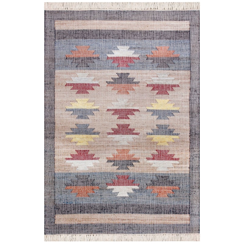 HomeRoots Tribal Rustic Rectangle Area Rug - 2' X 3'
