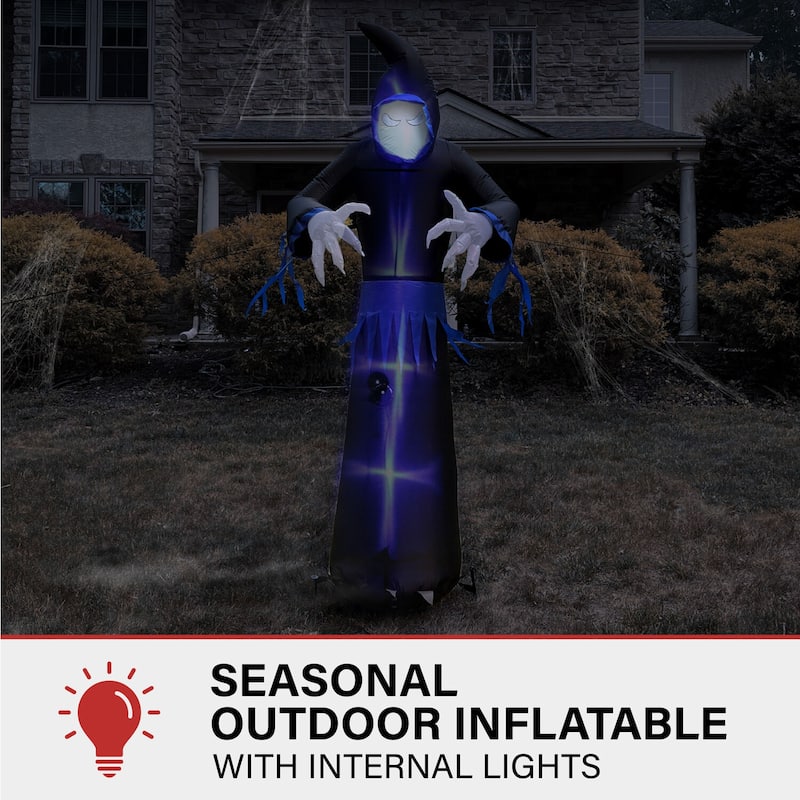 Haunted Hill Farm 8-Ft. Tall Pre-lit Musical Inflatable Grim Reaper