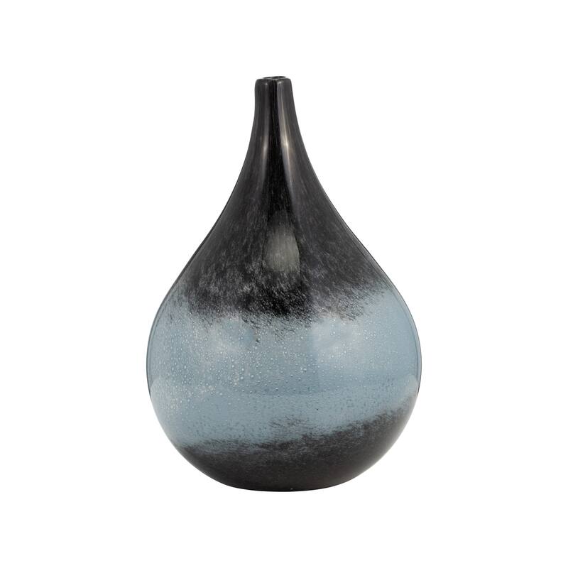 Sagebrook Home Artistic Glass Blue Ombre Abstract Vase