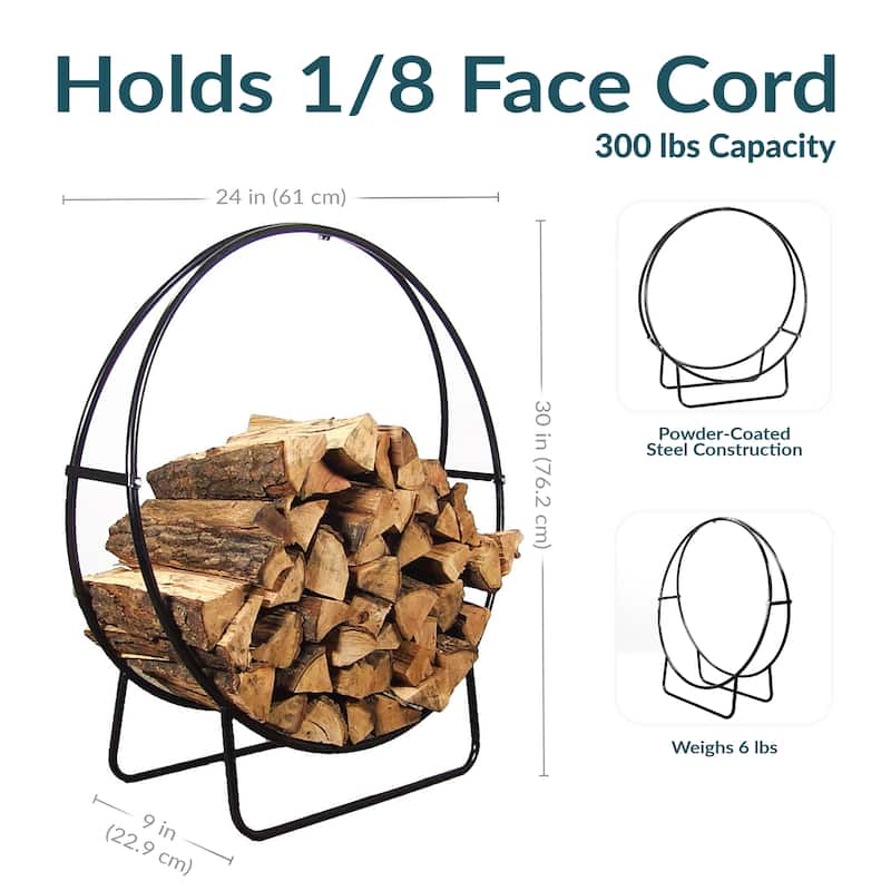 Sunnydaze Firewood Log Hoops and Covers - Multiple Options