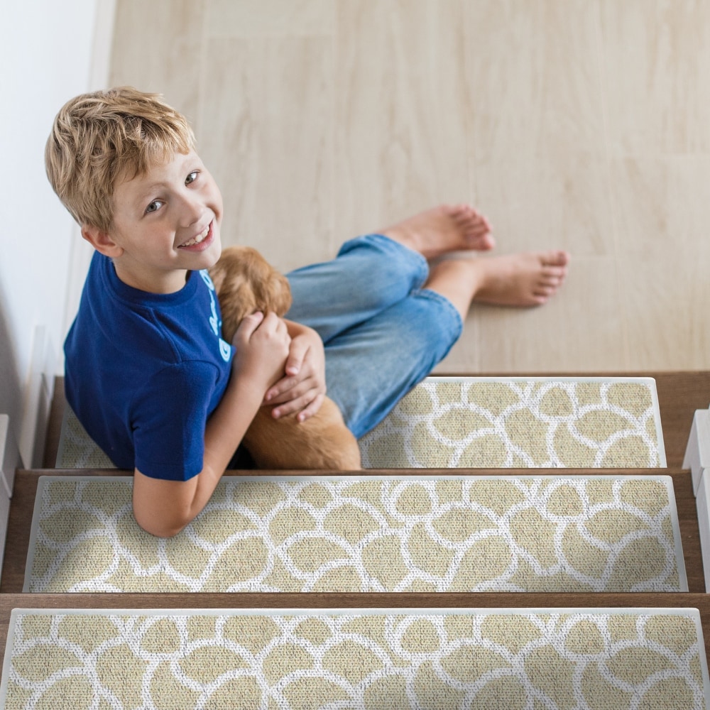 65cm x 24cm Stair Treads Carpets Self-Adhesive Bullnose Carpets Rugs Non-Slip Stair Covers Jourad Stair Carpet Pads 