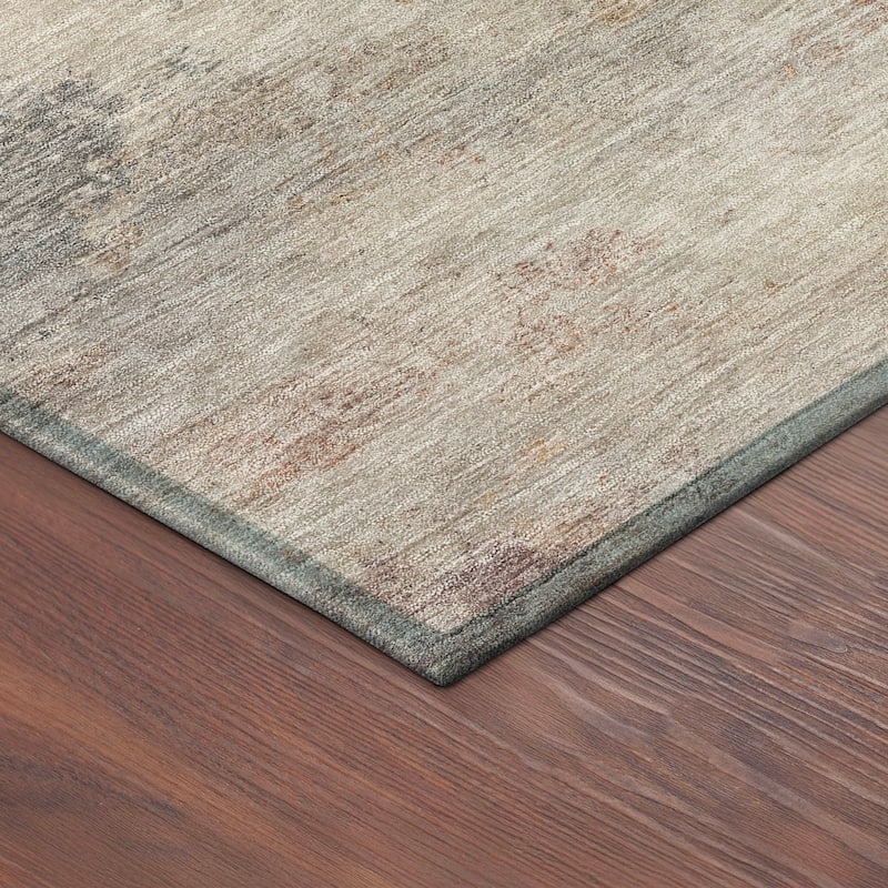 Machine Washable Indoor/ Outdoor Modern Contemporary Chantille Rug