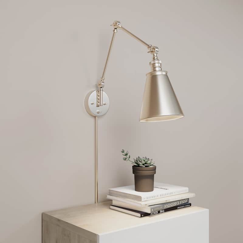 Evonne 1-Light Swing Arm Sconce Light - Modern Gold