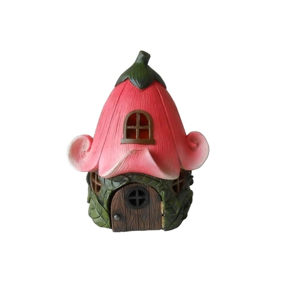 9.5" Lily Flower Fairy House Garden Statue - N/A