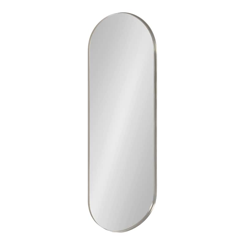Kate and Laurel Rollo Capsule Framed Wall Mirror - 16x48 - Silver