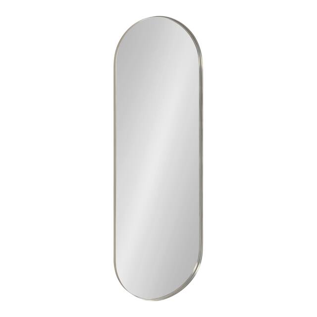Kate and Laurel Rollo Capsule Framed Wall Mirror - 16x48 - Silver