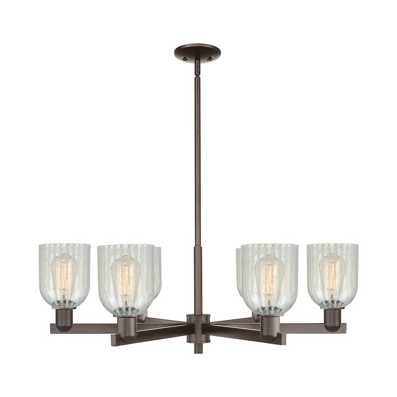 Innovations Lighting Endless Possibilities Arcadia - Caledonia - 6 Light 35" Stem Hung Chandelier with Mouchette Shade - Mouchette/Oil Rubbed Bronze