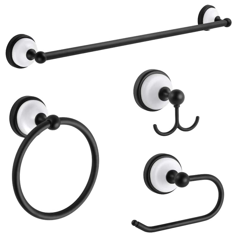 Design House 188425 Savannah 4 Piece Bathroom Package with 26-1/2" - Matte Black