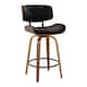 Option Black Faux Leather/Walnut/Black Metal