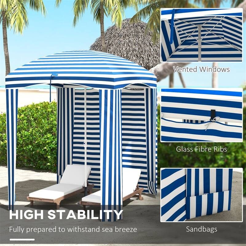Outdoor Portable Beach Umbrella with Vents and Sandbags