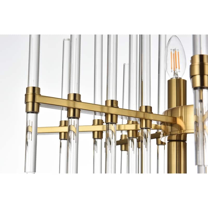 Samuel 23 inch crystal rod pendant in black