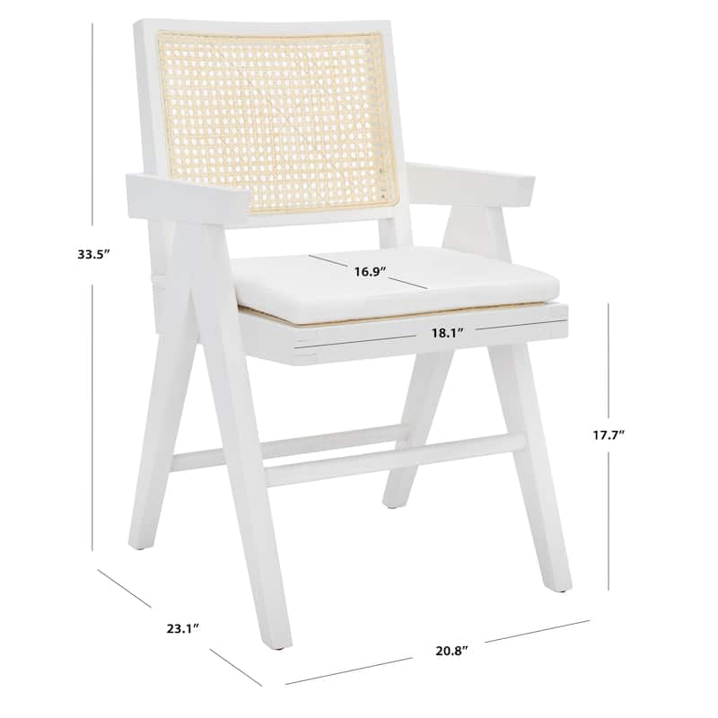 SAFAVIEH Couture Maiju Rattan Arm Chair - 21 In. W x 23 In. D x 34 In. H - 21Wx23Dx34H