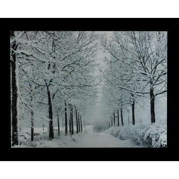 Shop Fiber Optic Lighted Snowfall Winter Lane Christmas Canvas