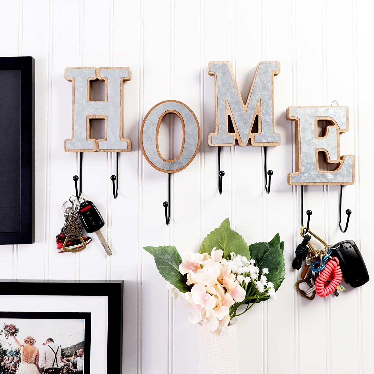 Shop 4pcs 8 Wood Home Letter Wall Mount Hooks Decorative For Hanging Key Coat Towel Overstock 31673447
