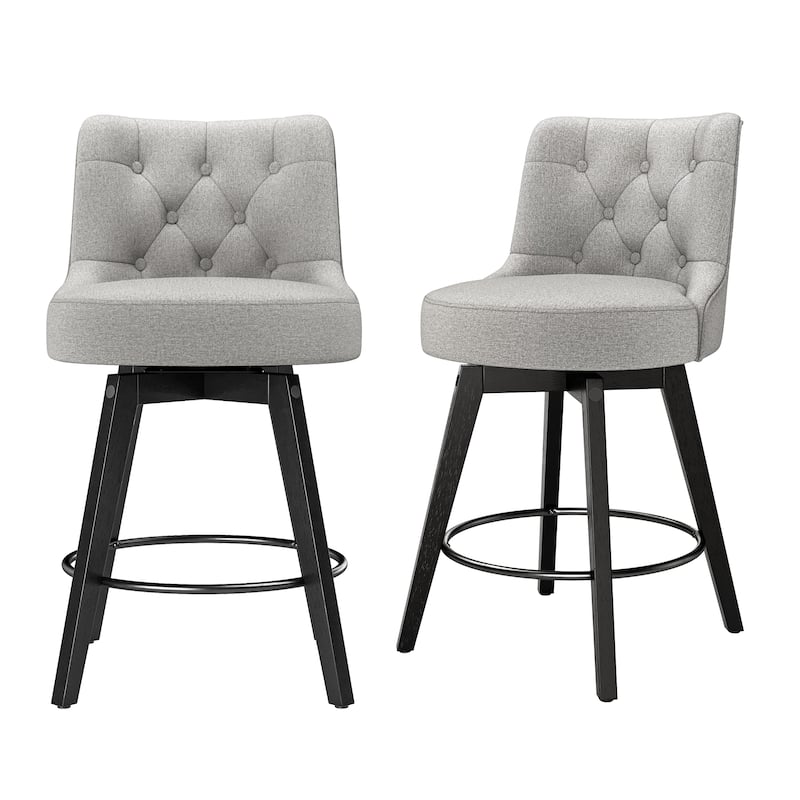 LUE BONA 26" Counter Height Bar Stools Swivel Bar stool with Backs - 26" H