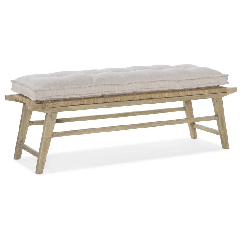 Hooker Furniture Surfrider 65" Coastal Casual Bedroom Bed Bench with - Driftwood