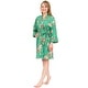 preview thumbnail 8 of 10, Leisureland Women's Cotton Poplin Robe, Short Kimono Floral Robe