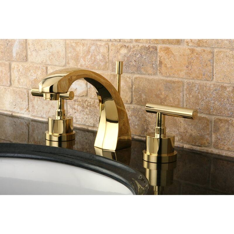 Kingston Brass Manhattan 8-inch Widespread Solid Brass Bathroom Faucet - Polished Brass