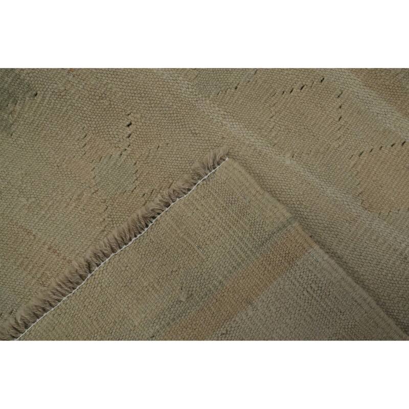 Hand Woven Oriental 100% Wool Carpet Southwestern Tribal Beige & Ivories Kilim Area Rug - 6' 0'' X 4' 0''