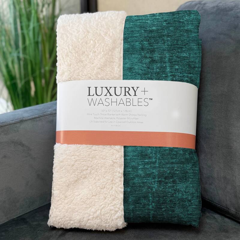 Premium Machine Washable Abstract Ombre Sherpa Throw Blanket