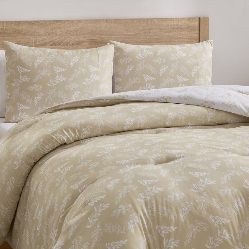 Empyrean 3PC Reversible Botanical Printed Comforter Bedding Set