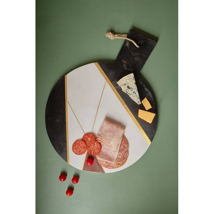 Sardinia Marble & Gold Cheese Board - Large - White