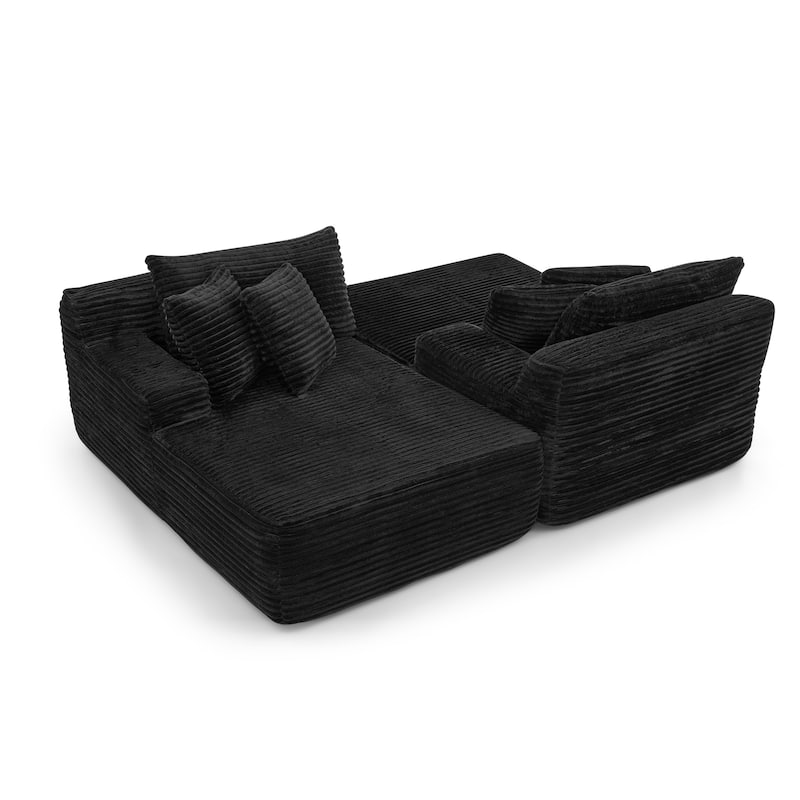 Lazy Couch Chaise Lounge No Frame Loveseat Sofa with Sponge Filling