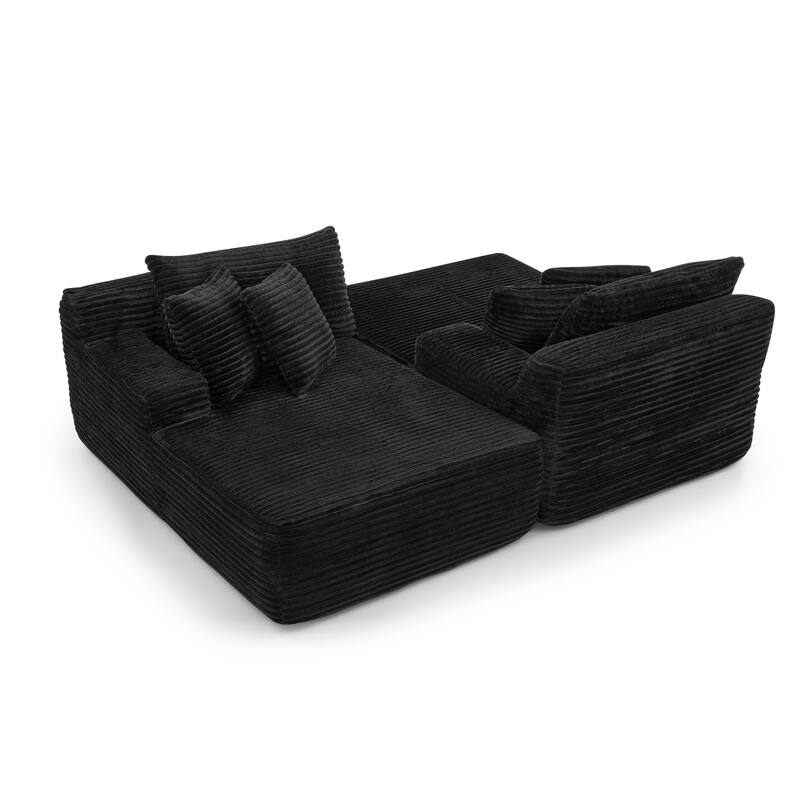 Roomfitters Two-Seater Lazy Sofa Lounge Chair, Compressed Velvet Sofa No Assembly, Fluffy Modern Indoor Lounge Chair
