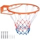 preview thumbnail 1 of 7, Gymax 15'' Basketball Rim Wall Door Mounted Basketball Hoop w/ All Orange - Kids