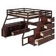 preview thumbnail 7 of 14, Espresso Full Size Wood Loft Bed with Drawers, Shelves & Desk