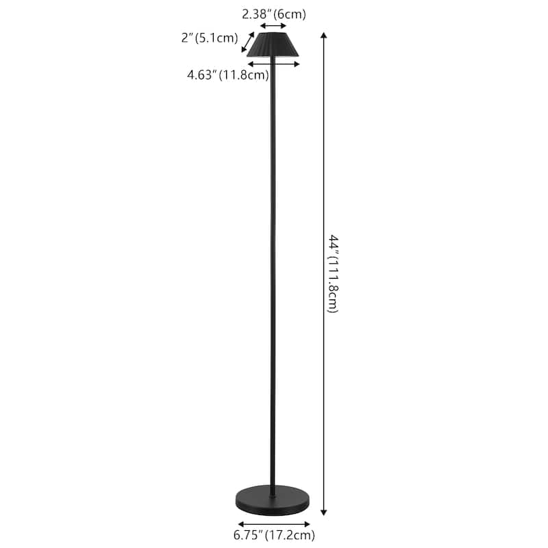 Mallory 44" Cordless LED Floor Lamp, Brown - Dimmable, Indoor/Outdoor