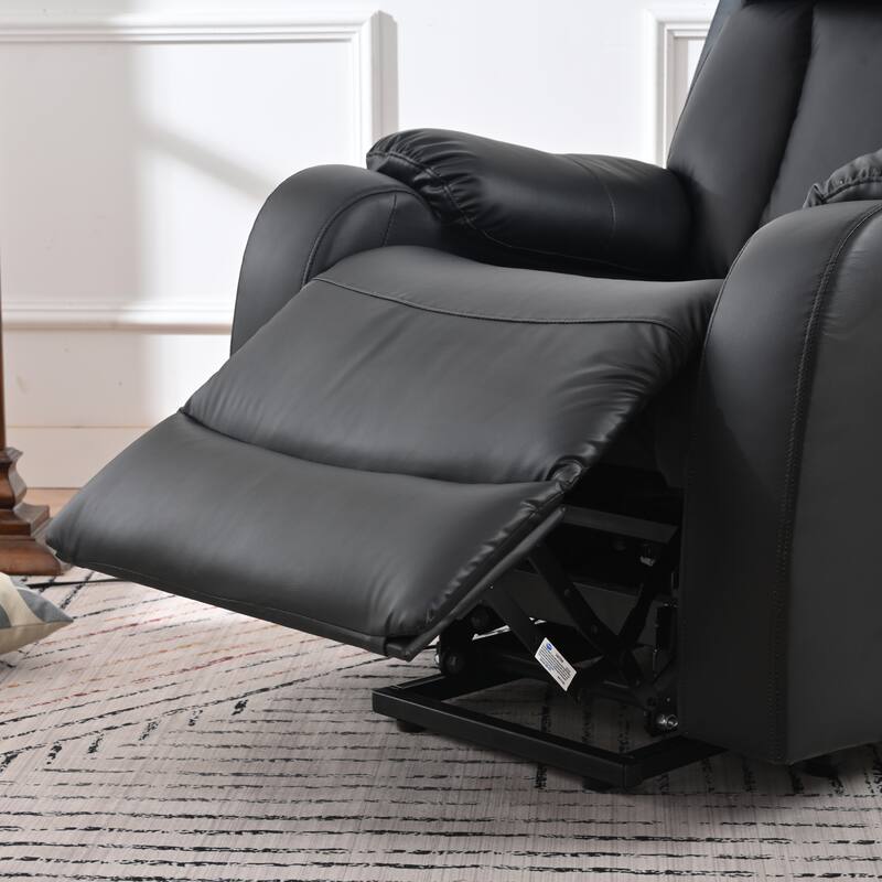 Blue Power Lift Recliner for Elderly with Remote & Side Pocket