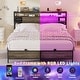 preview thumbnail 54 of 75, Bed Frame with Charging Station and RGB LED Lights, Sturdy Platform Bed with Storage Headboard,