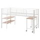 preview thumbnail 6 of 7, Twin Size Metal Loft Bed with 1 Rolling Desk and 2 Shelves, White