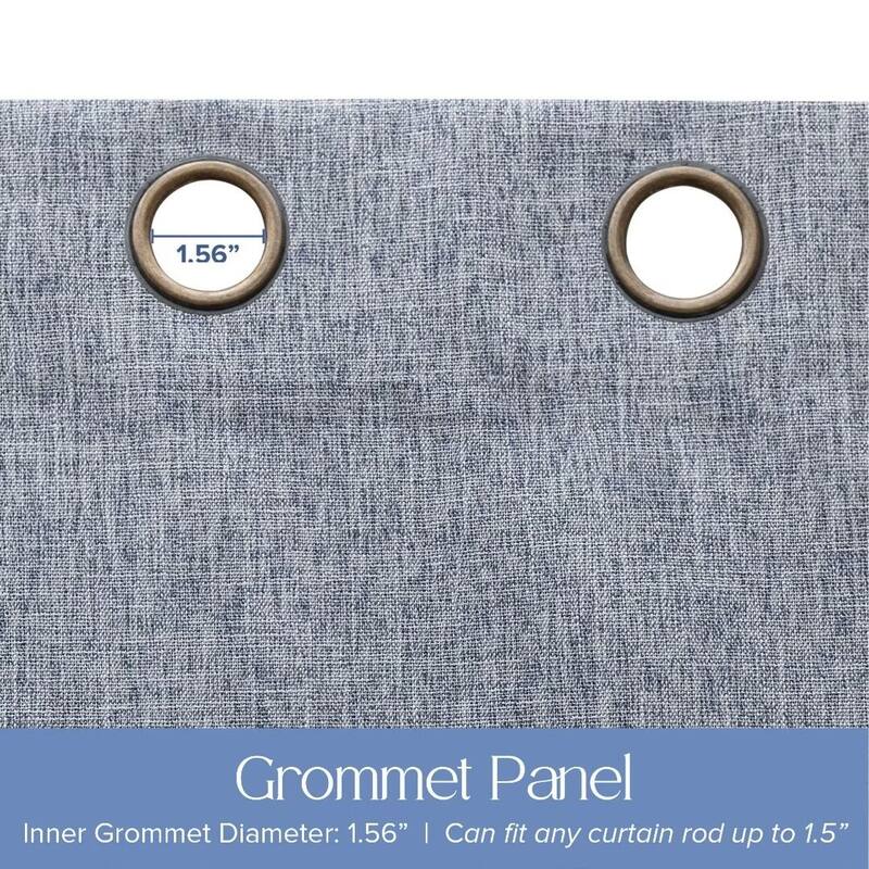 Linen Texture 100% Blackout Grommet Curtain Pair(2 panels)